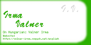 irma valner business card